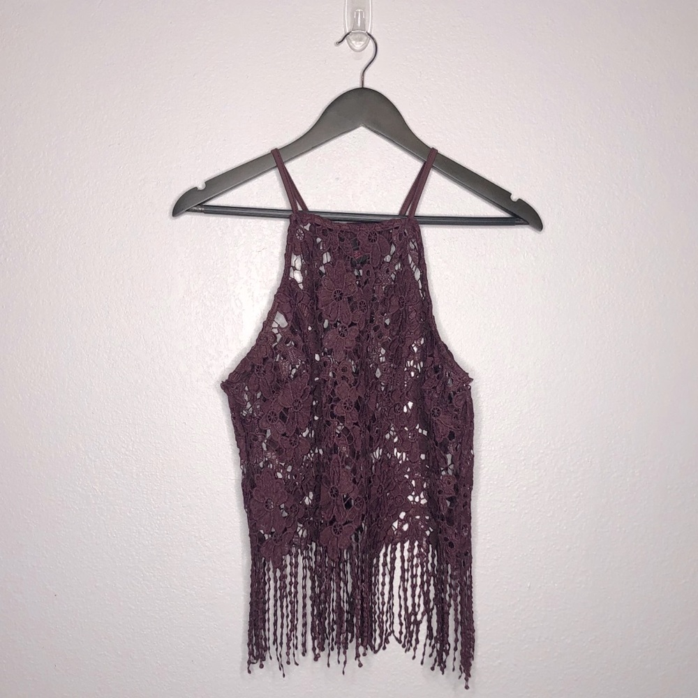 It's Pink Lace Floral High Neck Top